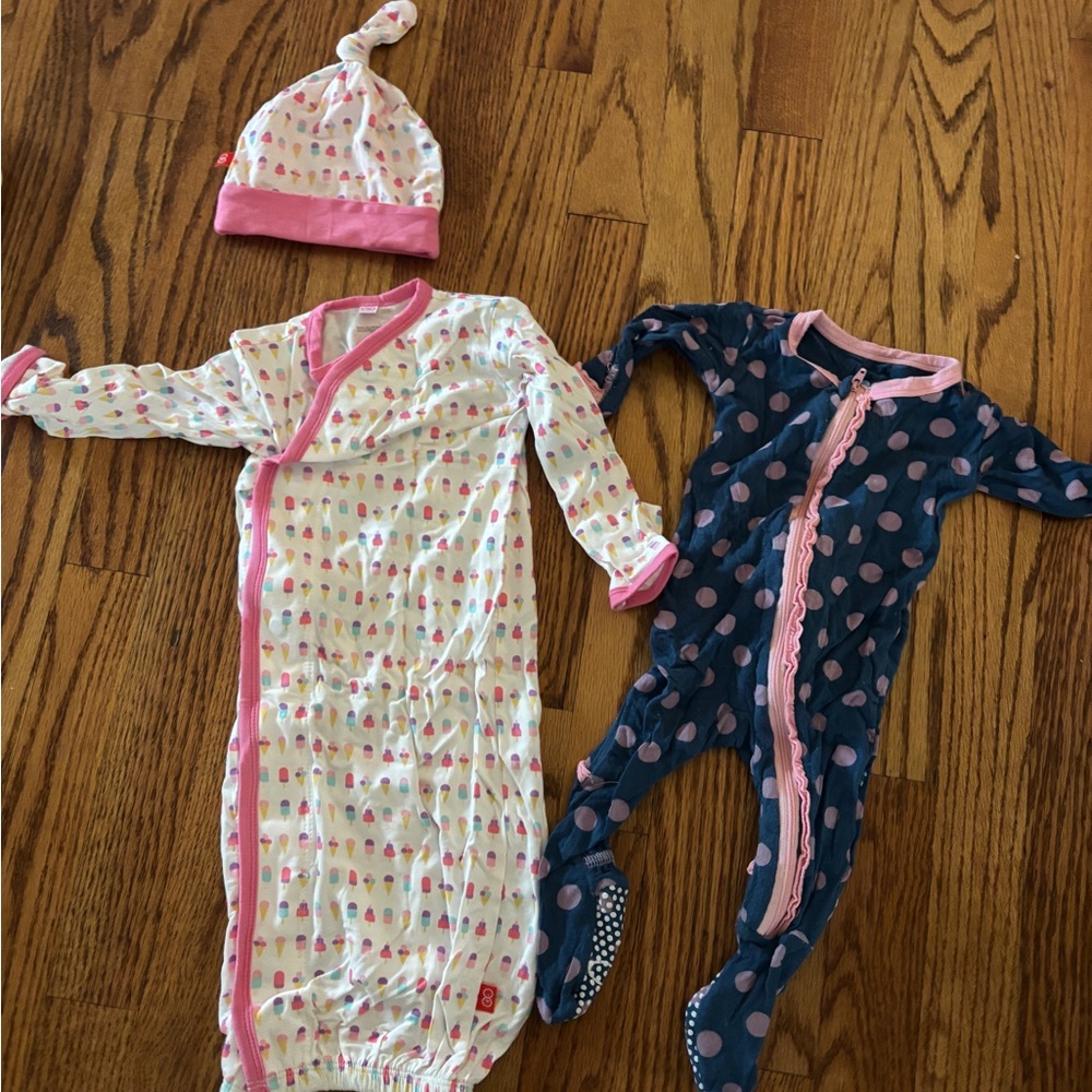 Magnetic Baby Sleepwear Set - Polka Dot and Ice Cream Prints